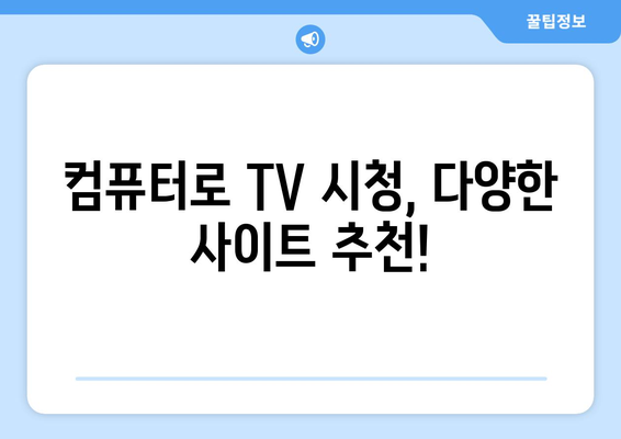 컴퓨터로 TV 무료 및 유료 시청: 사이트 추천