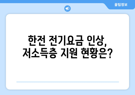 한전 전기요금 인상에 따른 저소득층 보호 조치