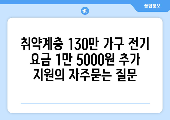 취약계층 130만 가구 전기 요금 1만 5000원 추가 지원