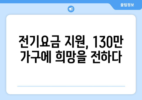 130만 취약계층 가구에 전기요금 1만5천원 추가 지원