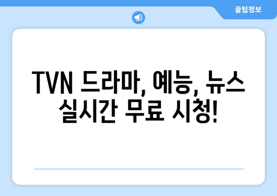 TVN 무료 실시간 시청 방법