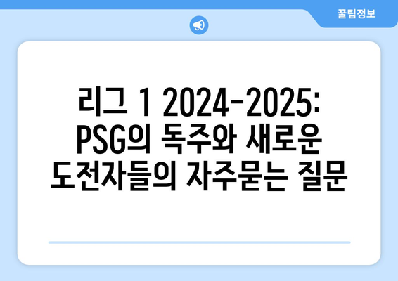 리그 1 2024-2025: PSG의 독주와 새로운 도전자들