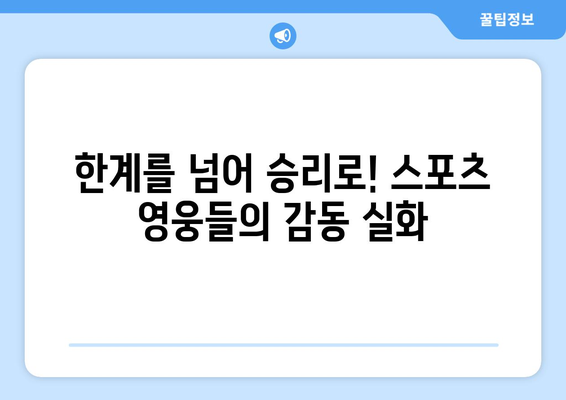 불가능을 극복한 스포츠 영웅담: 2024년 8월 OTT 추천