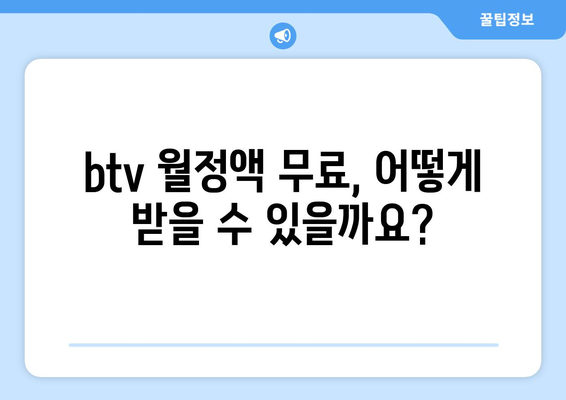 btv 월정액 무료 및 b포인트 적립 혜택