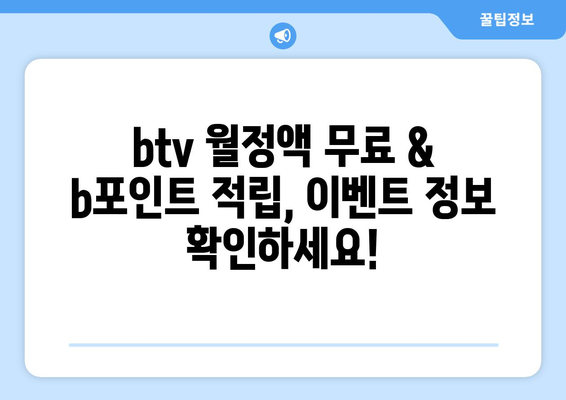 btv 월정액 무료 및 b포인트 적립 혜택