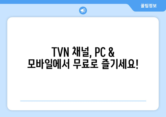 실시간 TVN 무료 시청 방법 소개