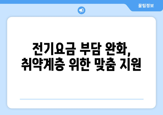 취약계층 지원 강화, 전기요금 추가 할인 및 바우처지원