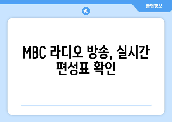 MBC 편성표 라디오 편성표 확인 방법 안내