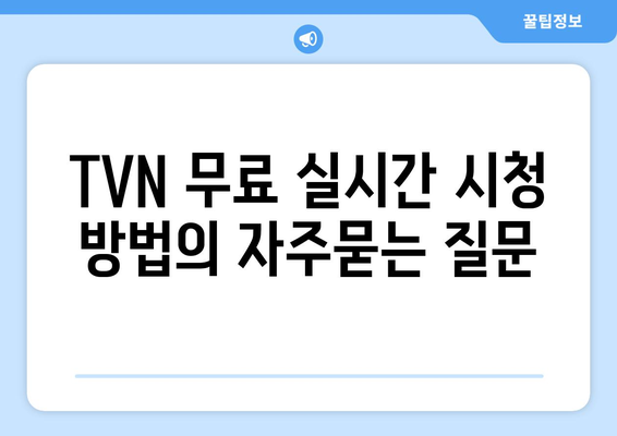 TVN 무료 실시간 시청 방법