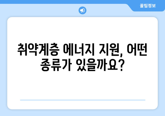 취약계층 에너지 지원 대책, 전기요금 할인 등