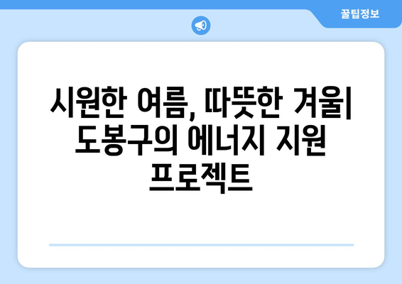 취약계층 에너지 지원: 도봉구의 