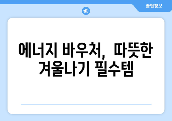 저소득층을 위한 에너지 비용 절감: 에너지 바우처 제공