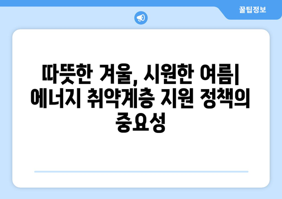 에너지 취약계층 전기요금 지원: 고령자와 장애인 지원