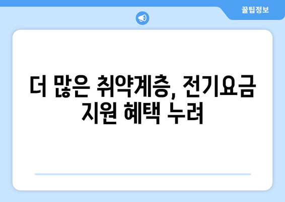 취약계층 대상 전기요금 지원 1만 5천원 확대