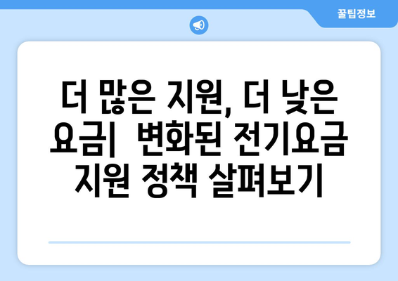 취약계층 전기요금 지원 강화