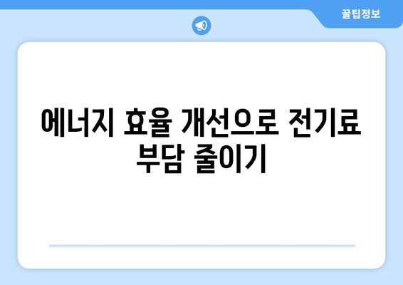 에너지 취약계층 지원, 전기요금 부담을 줄이는 방법