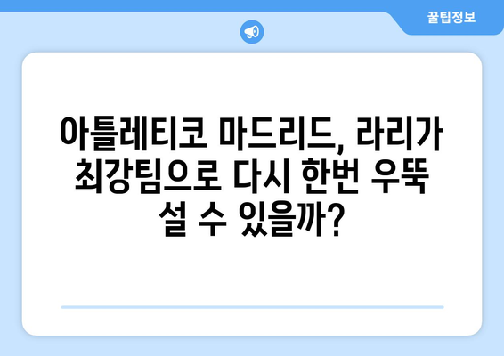 2024-2025 라리가: 아틀레티코 마드리드의 영광을 향한 도전