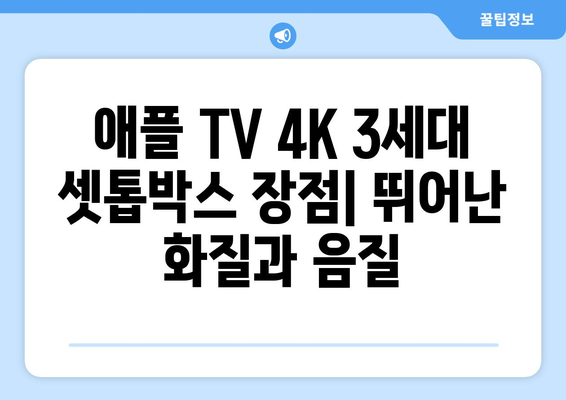 애플 TV 4K 3세대 셋톱박스 장단점 비교: OTT 시청, 실시간 TV, 애플 TV 리모컨