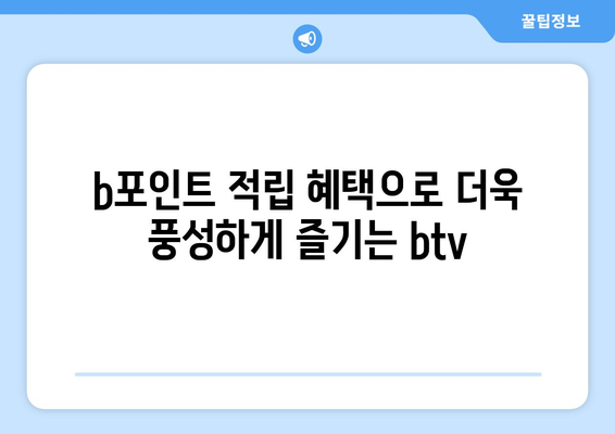 btv 월정액 무료 및 b포인트 적립혜택