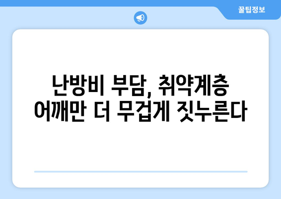 에너지 바우처 예산 삭감: 취약계층 난방비 부담 증가