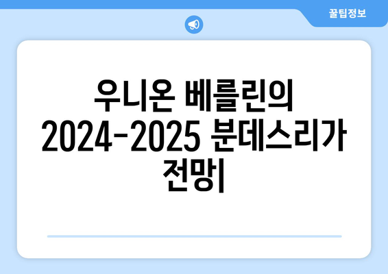 분데스리가 2024-2025: 우니온 베를린의 독일 축구 상승세 지속