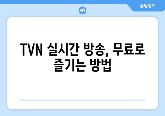 TVN 실시간 무료 온에어 시청 방법