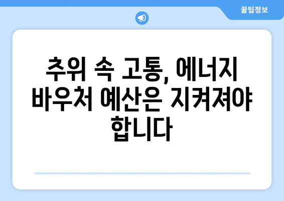 취약계층 추위 타파: 에너지 바우처 예산 삭감 반대