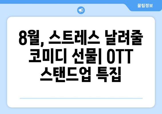 8월 OTT 스탠드업 코미디 스페셜