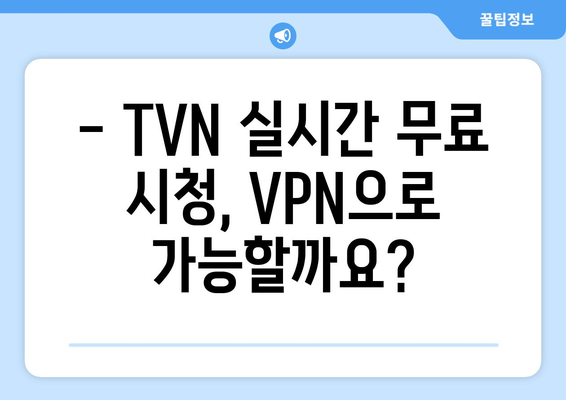 TVN 실시간 무료 시청 방법: VPN 및 올림픽 중계 시청까지