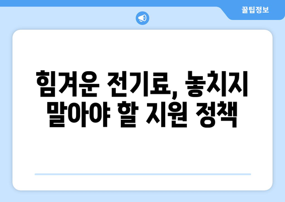 전기요금 인상에 따른 취약계층 지원 대책 마련