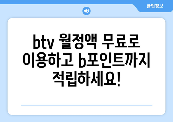 btv 월정액 무료 및 b포인트 적립혜택