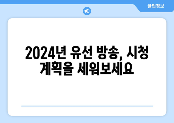 2024년 최신 방송 편성표 공개: 유선 방송 시청 계획 세우기