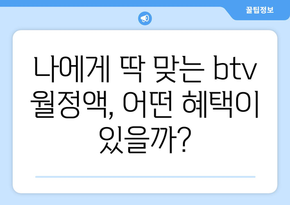 btv 월정액으로 무료 및 포인트 혜택 누리기