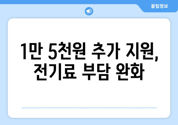 취약계층 전기요금 1만 5천 원 추가 지원, 한동훈 발표