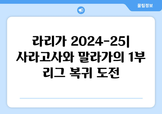 라리가 2024-25: 사라고사와 말라가의 1부 리그 복귀 도전