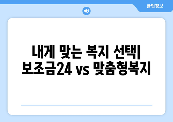 복지멤버십 보조금24와 맞춤형복지 혜택 차이점 알아보기