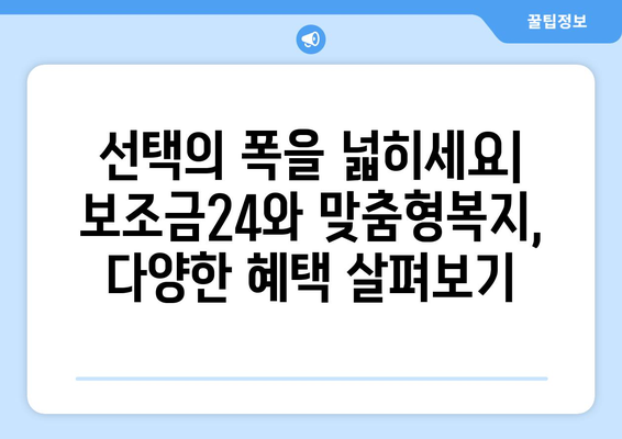 복지멤버십 보조금24와 맞춤형복지, 차이점과 혜택 비교