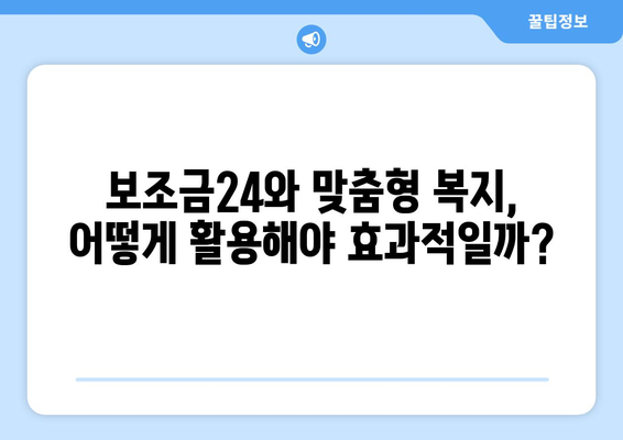 복지멤버십 보조금24와 맞춤형 복지 혜택 차이