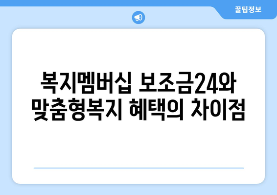 복지멤버십 보조금24와 맞춤형복지 혜택 차이점 알아보기