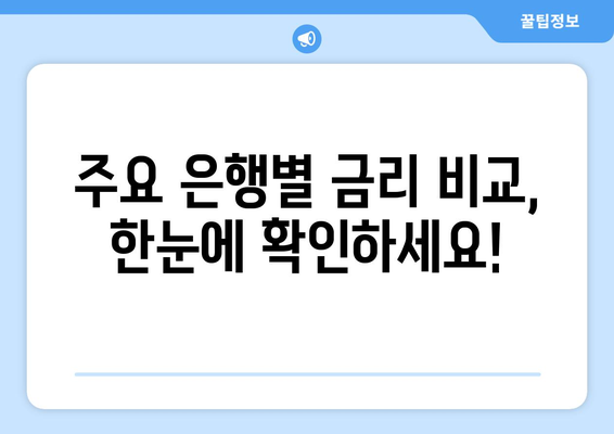 은행 금리 비교, 최고 금리 제공하는 은행은?