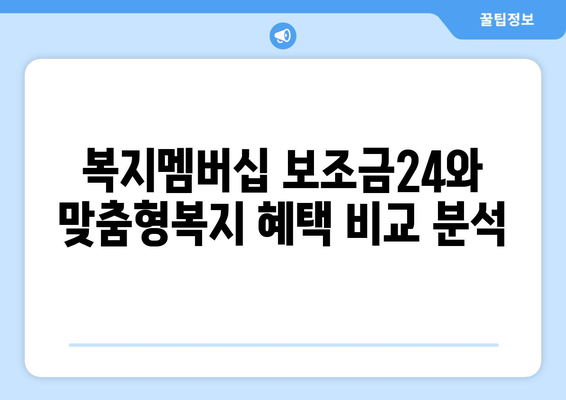 복지멤버십 보조금24와 맞춤형복지 혜택 차이점 정리