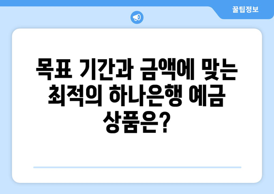 하나은행 예금 상품, 이자율 높은 상품 분석