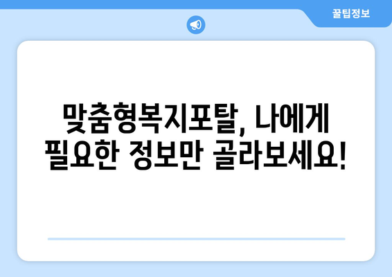 맞춤형복지포탈, 쉽게 이해하는 방법