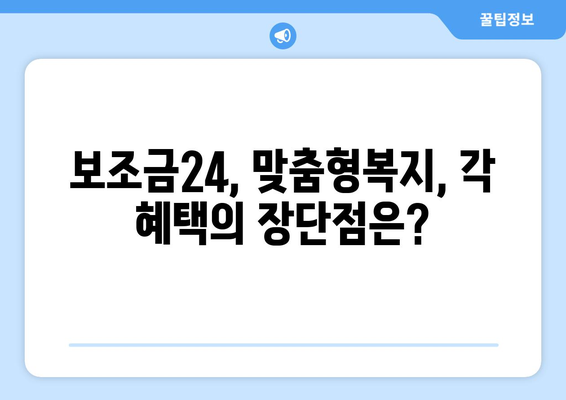 복지멤버십 보조금24 혜택과 맞춤형복지 혜택 차이점