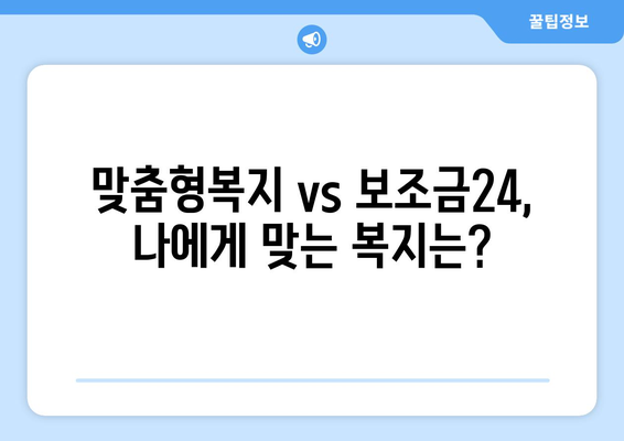 복지멤버십 보조금24 혜택과 맞춤형복지 비교 정리