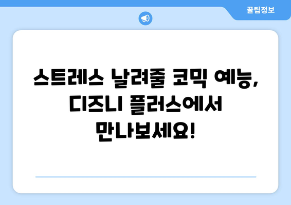 디즈니 플러스 예능 프로그램 추천: 웃음 가득한 시간