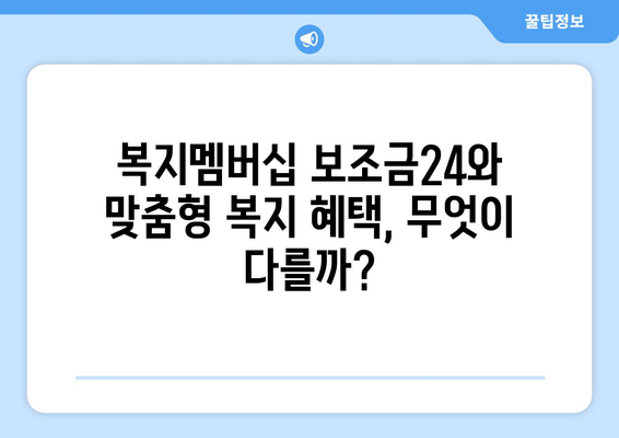 복지멤버십 보조금24와 맞춤형 복지 혜택 차이