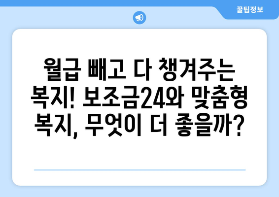 복지멤버십 보조금24와 맞춤형 복지 혜택 비교