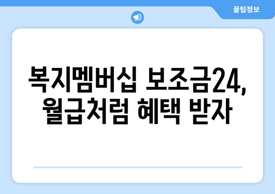 복지멤버십 보조금24 혜택과 맞춤형복지 비교 정리