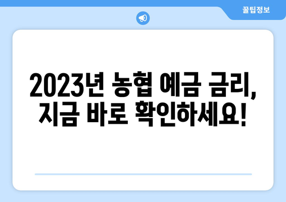 농협 예금 상품, 금리 좋은 예금 상품 비교